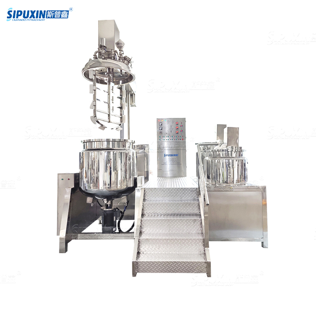 500 Liiters Vacuum Homogenizing Cream Mixer Vacuum Lifting Emulsifying Machinery Electric Heating Mixing Emulsifier For Cosmetic