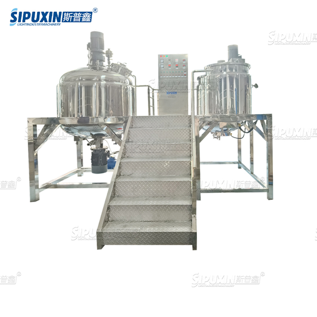 1000L Emulsion Machine For Face Cream Electric Heating Vacuum Lotion Mixer SS304/316 High Shear Emulsifier