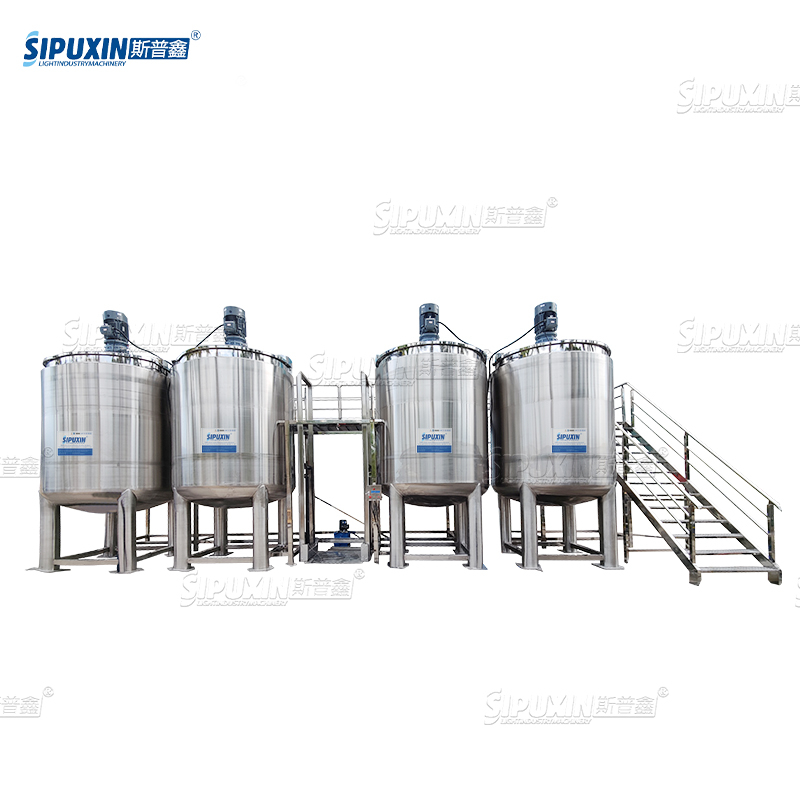 40T Hydraulic Lifting Combination Mixing Tank For Liquid Soap Large Capacity Shampoo Mixer Machine 