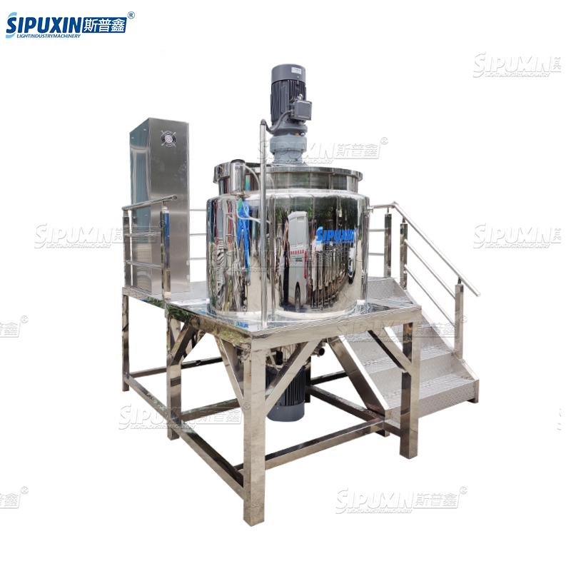 500L High Shear Shampoo Mixer Machine Electric Heating Mixing Tank With Agitator Stainless Steel Soap Mixing Tank