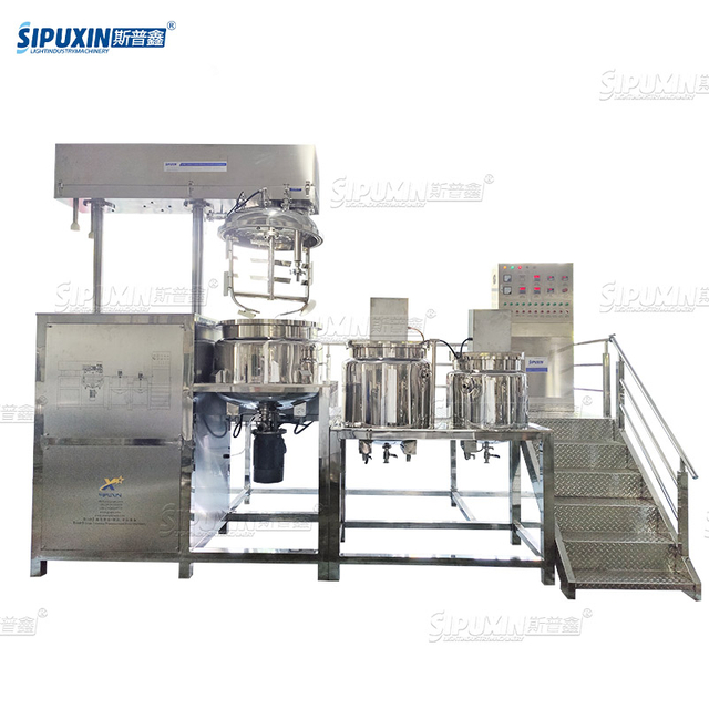 250L Hydraulic Lifting Bottom Homogenizer Cosmetics Machinery Electric Heating Emulsifying Mixer Vacuum Cream Homogenizing Emulsifier