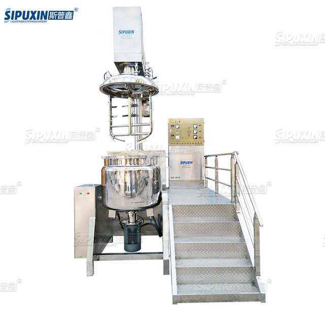 Single Bar Hydraulic Lifting Cosmetic Emulsion Vacuum Homogenizer Paste Mixing Machine Electric Heating Cream Emulsifier Mixer