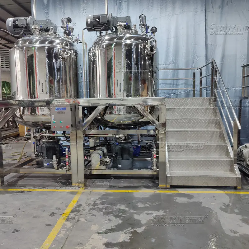 1000L Combined Original Factory Vacuum Homogenizing Emulsifier Cosmetic Pharmaceutical Food Cream Making and Blending Machine