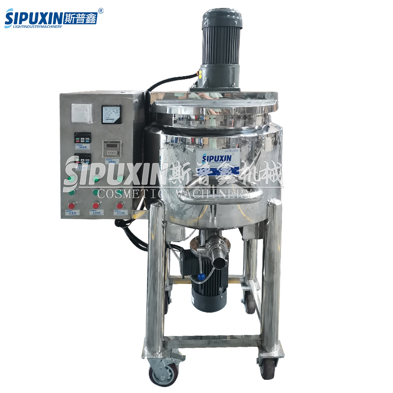 Moving Liquid soap Tank 100L Double Jacketed Mixing Machine Electrically Heated Detergent Mixer