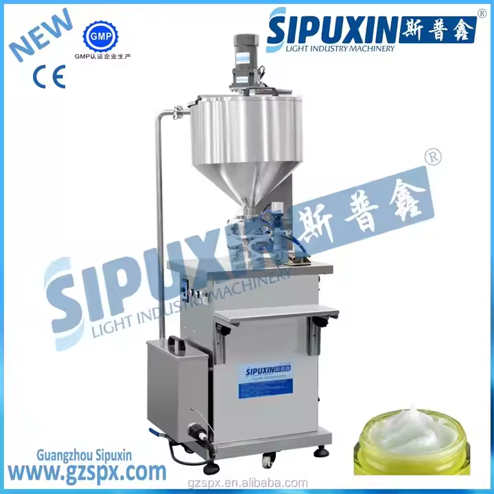 Sipuxin New Design for Paste Vertical Semi Automatic Heating Mixing Filling Machine Filling Equipment