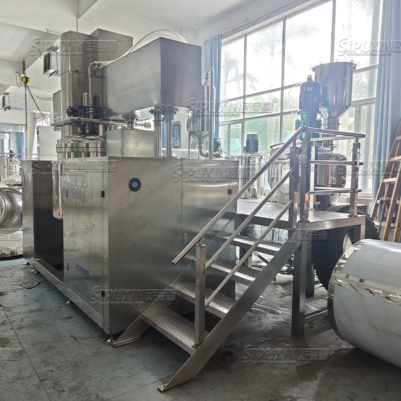  500 Litres Vacuum Homogenize Emulsifying Equipment For Toothpaste PLC Programming Control Emulsifying Mixer High Speed Dispersing Machine