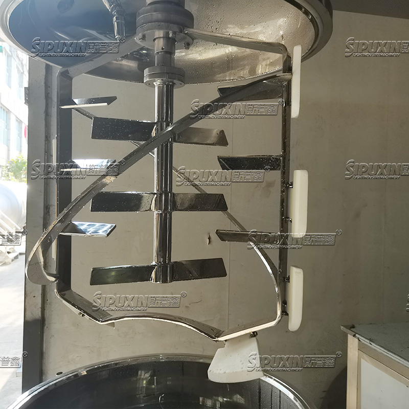 Hydraulic Lifting Vacuum Emulsifier with Internal and External Circulation for Cosmetic Cream Making