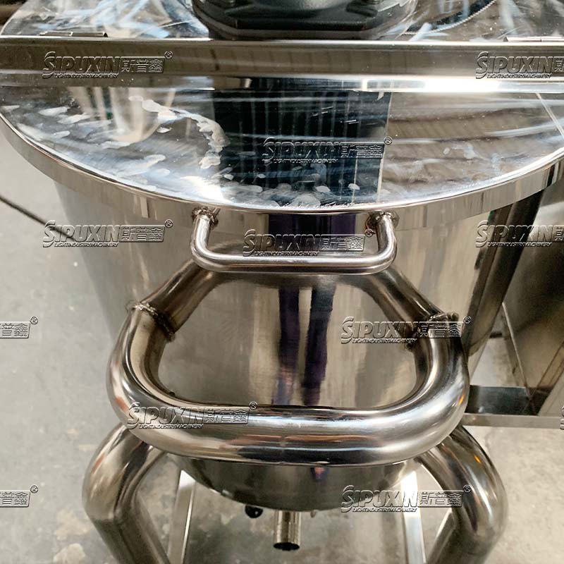 60L Stainless Steel Agitator Mixer Machine Single Layer Mixing Tank with AC Motor 220V for Liquid Soap Shampoo Blending