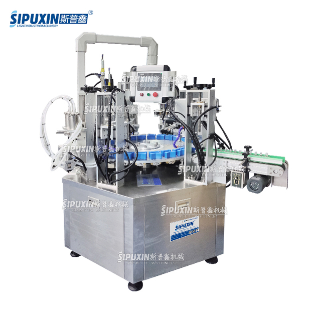 Automatic Perfume Chuck Filling Machine with Crimping Collaring Function for Fragrance oil Cosmetic Perfume Industry