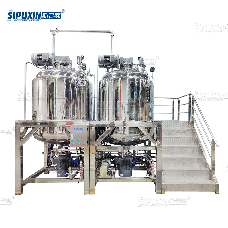 2000L Fixed Vacuum Homogenizing Mixer Machine For Cosmetic SUS 304/316L Lotion Making Machine