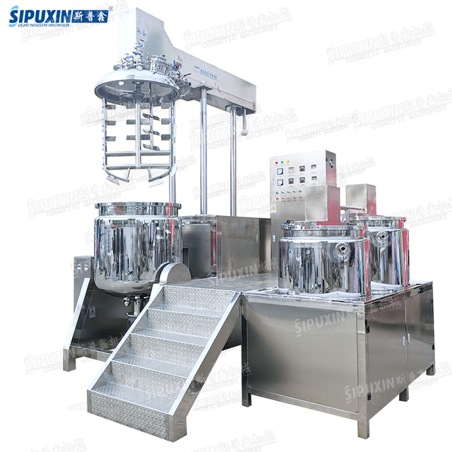 SZR-B 500L Hydraulic Lifting Cosmetic cream Vacuum Homogenizing Emulsifier for serum lotion emulsion 