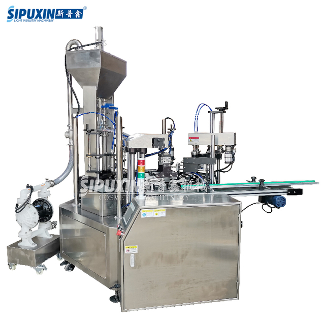 Hot Sale Full Automatic 2 Nozzles Chuck Type Cosmetic Cream/liquid Filling Machine