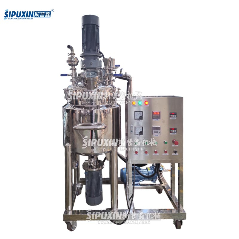 SPX 100L Movable Vacuum Emulsifier Mixer with Button Control Panel