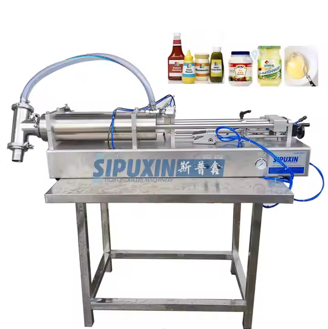 Small Semi Soda Filling Machine Mayonnaise Ketchup Peanut Butter Tahini Filling Producer