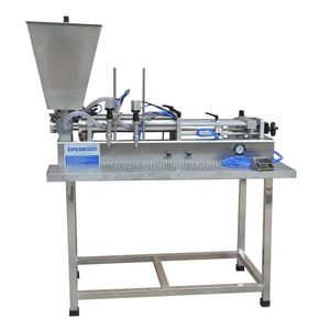 Semi-auto Filling Machine Two Nozzles Horizontal Paste Filler ( with Hopper)