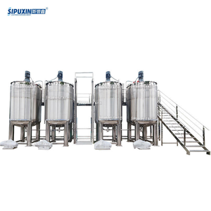 10 Ton Liquid Detergent Chemical Mixing Tank With Raw Material Drum Lifting Device For Cosmetic & Chemical Industry