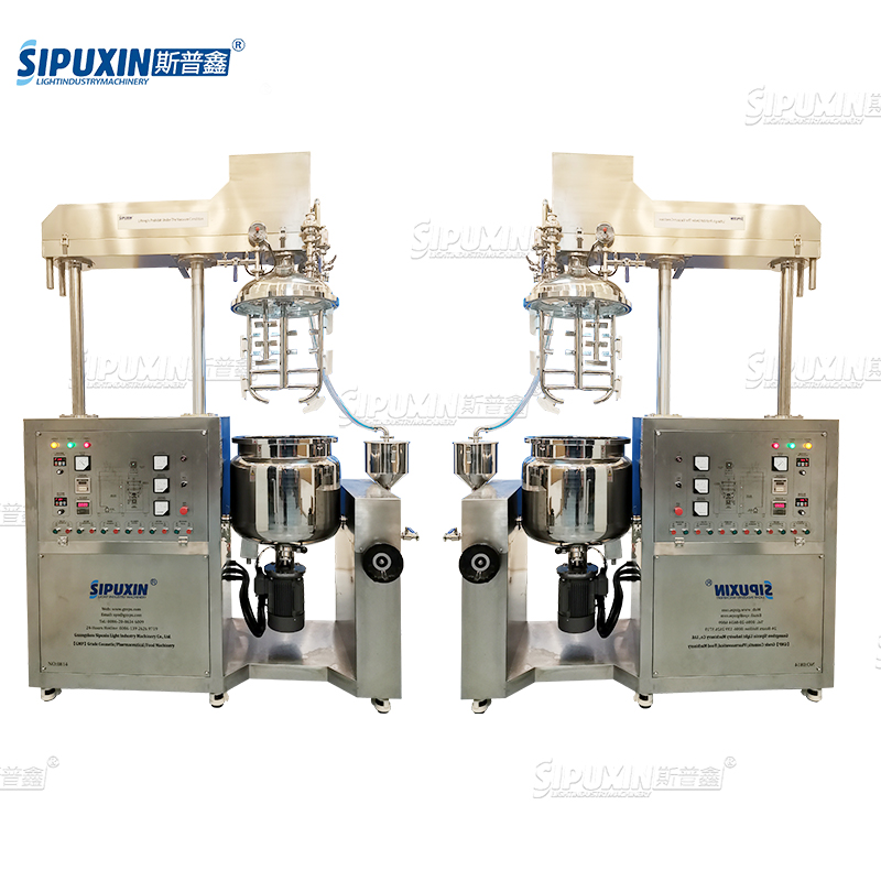 SPX-100L Hydraulic Lifting Homogenizer Emulsifying Cream Homogenizer Cosmetic Making Machine With Condenser