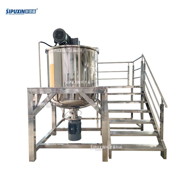 Single-Layer 1000L Mixing Tank with Efficient Mixer for Cosmetic Processing High Quality Mixing Equipment