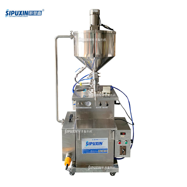 Stainless Steel Heating Mixing Semi-automatic Filling Machine with 1 Filling Nozzle Used in Lipstick Cosmetics Cream Industry
