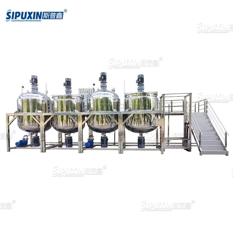 2T Large Capacity Combined Emulsification Stirring Pot Cream Lotion Mixing Equipment Liquid Soap Making Machine