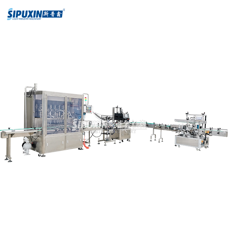 High Precision Full Automatic Bottle Liquid Filling Capping and Labeling Machine For Liquid Washing Detergent