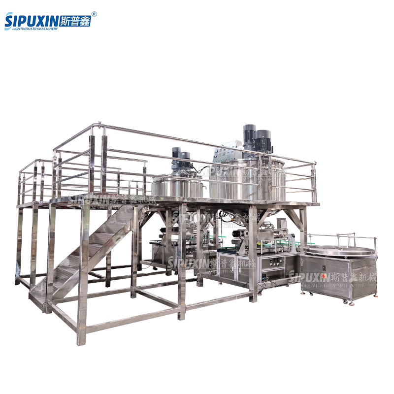 Stainless Steel Combination Mixing Machine For Frosting Cream With Heating Filling Machine Liquid Soap Making Machine