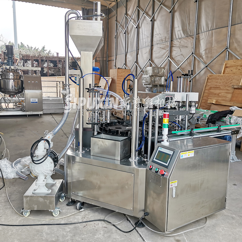 New 2 Heads Filling Capping Machine For Cosmetic