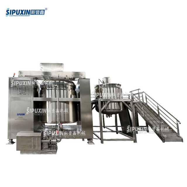 6000 L Lifting Vacuum Manhole Sealing Mixing Emulsifier Machine with inline Emulsifying Pump for Cosmetics Cream Suace ketchup mayonnaise