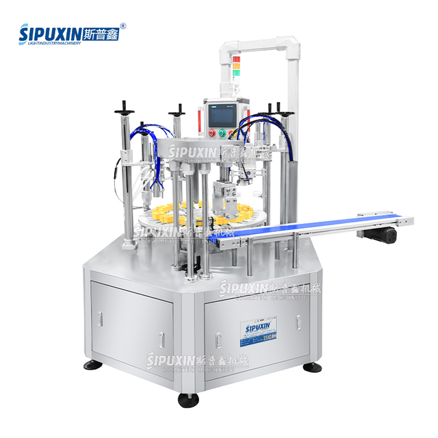 Automatic Rotary Perfume Cleaning Filling Crimping collaring machine perfume filling machine 