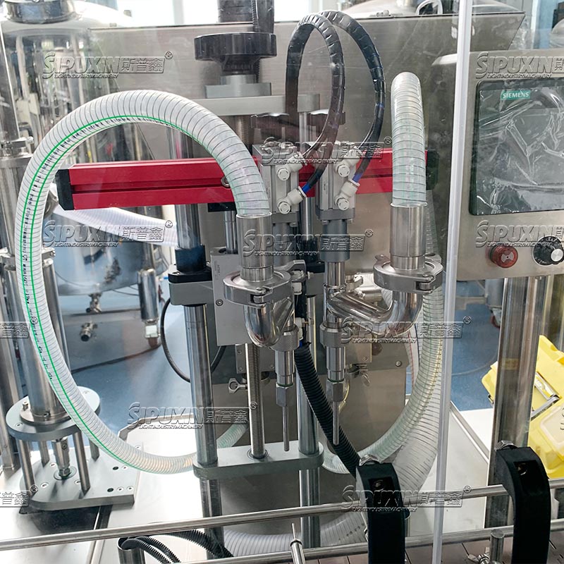 2 Nozzle Gear Pump Automatic Filling Machine High Accuracy with PLC Control for Cosmetics Cream Eye Shadow Cream