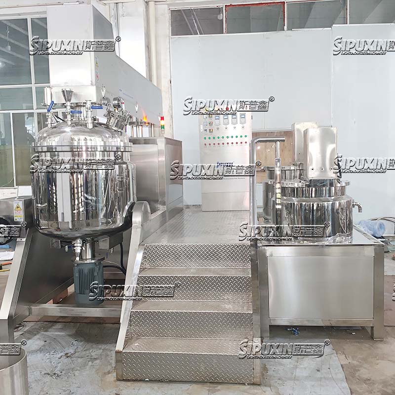 300L Hydraulic Lifting Vacuum Emulsifier Customized Vacuum Homogenizing Emulsifying Mixer Machine for Ointment / Lotion/ Mayonnaise