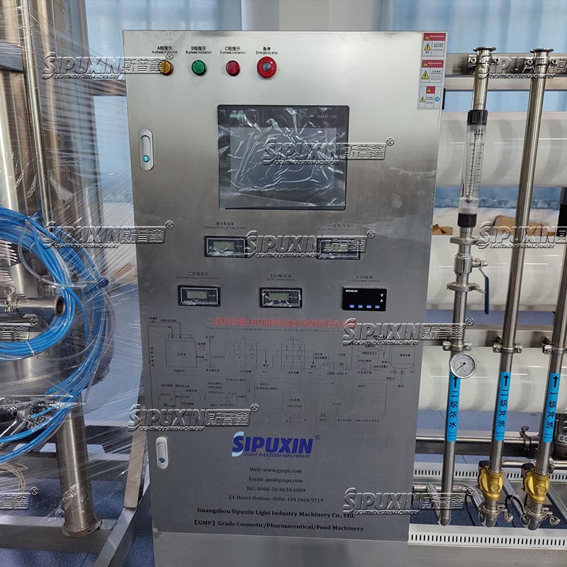 2000L Two Stage Stainless Steel Ro Pure Drinking Water Treatment System 98% Desalination Rate with EDI