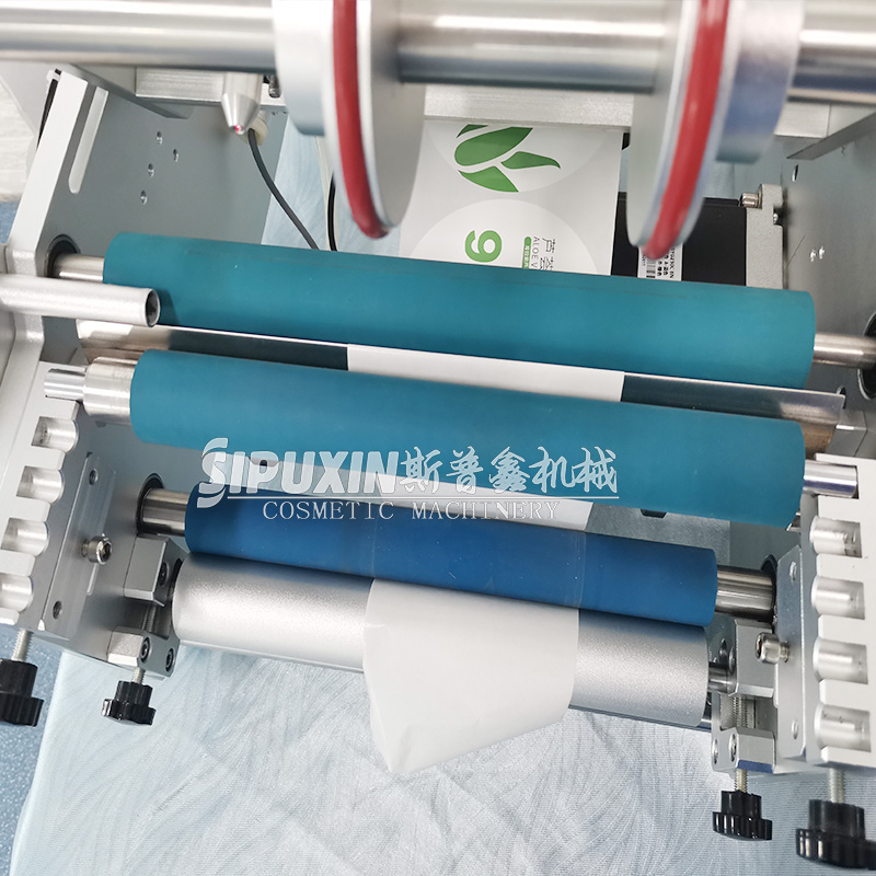 SPX Factory Price Semi-automatic Desktop Round Plastic Bottle Cans Sticker Labeling Printing Machine