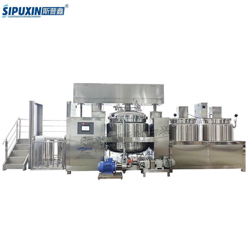 1500L Steam Heated Vacuum Homogenized Inline Homogenizer Pump Internal and External Circulation PLC Control Emulsifying Mixer