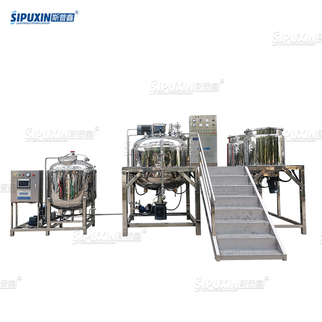 1T Fixed External Circulation with Weighing System Vacuum Homogenizing Emulsifier for Making Cosmetics