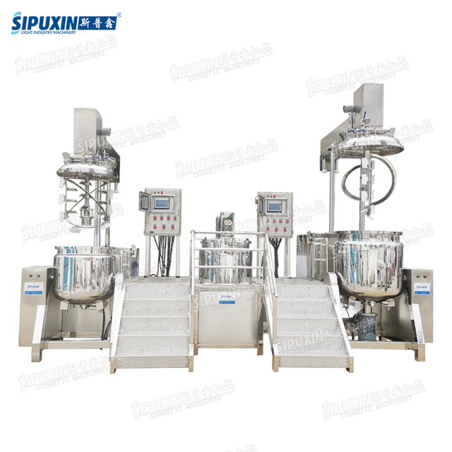 250L Top Homogenizer And 500L Bottom Homogenizer Combined Vacuum Emulsifier With Anti-explosion Motor