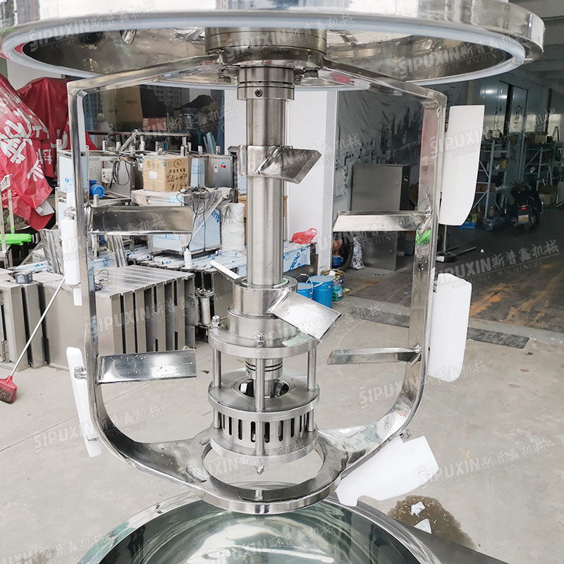 Stainless Steel Vacuum Emulsifying Mixer For Cosmetic 100 Liters Hydraulic Lifting Homogenizing Lotion Mixer 