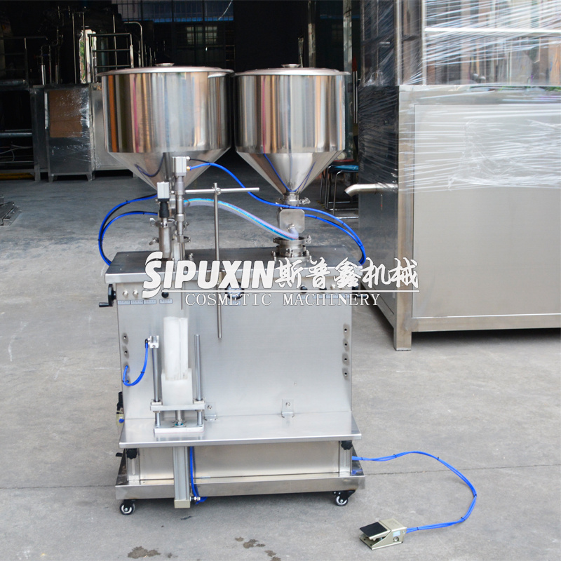 Two Vertical Liquid Paste Handle Semi-automatic Filling Machine