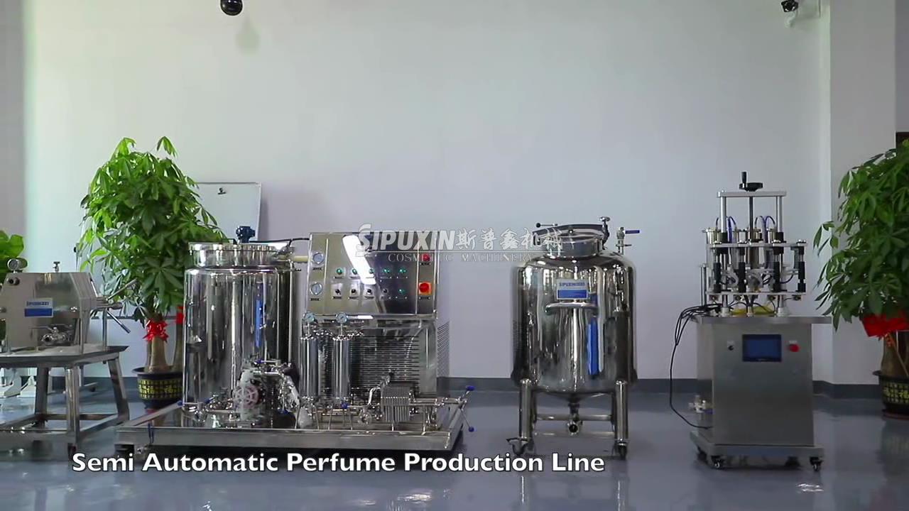 Semi-auto Perfume Chilling Filter Filling Crimping Collaring Machine