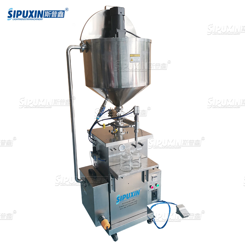 Semi Automatic Vertical Thermostatic Filling Machines With Agitator For Detergent Liquid Soap Cream Shampoo