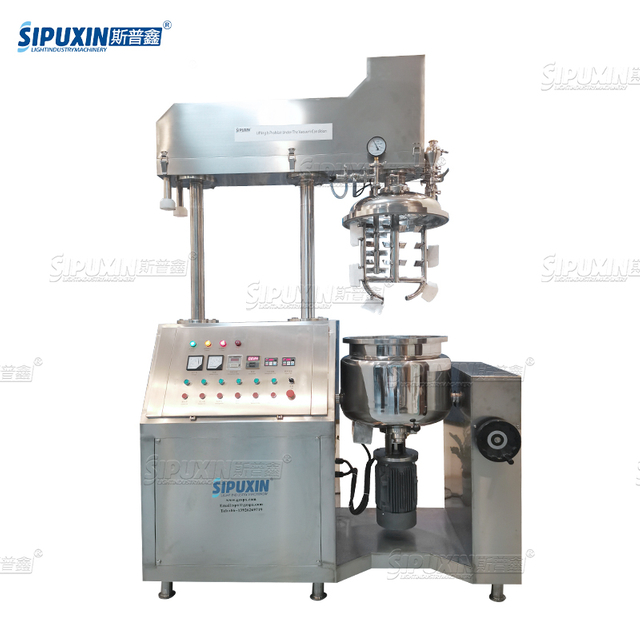 50 L Electric Heating Hydraulic Lift Vacuum Homogenizing Emulsion Pot