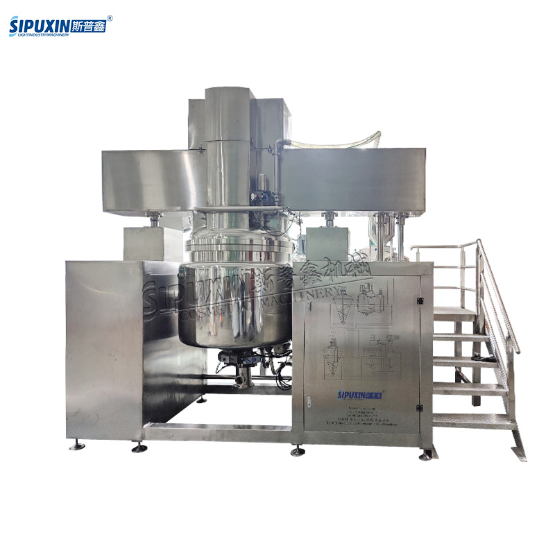 500 L Stainless Steel Hydraulic Lifting Vacuum Emulsifying Machine Toothpaste Making Mixing Equipment