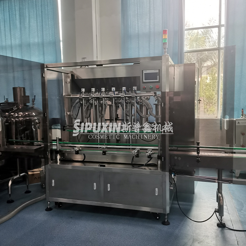 6- nozzzle automatic liquid filling machine with capping device for food detergent and alcohol