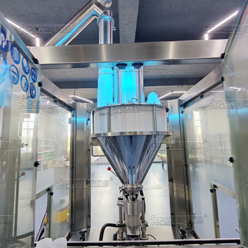 Silica Powder Filling Machine Original Design Heated Talc Powder Ribbon Mixer Powder-free Vacuum Suction