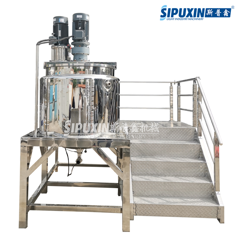 500L Upper Two Motor Electric Heating Dispersing And Mixing Tank for Daily Chemical