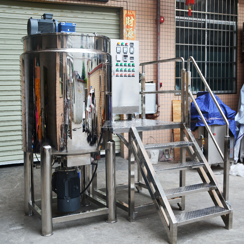 Industrial 1000L Electrical Heating Type cosmetic stainless steel juice Mixing Tank With Homogenizer for food 