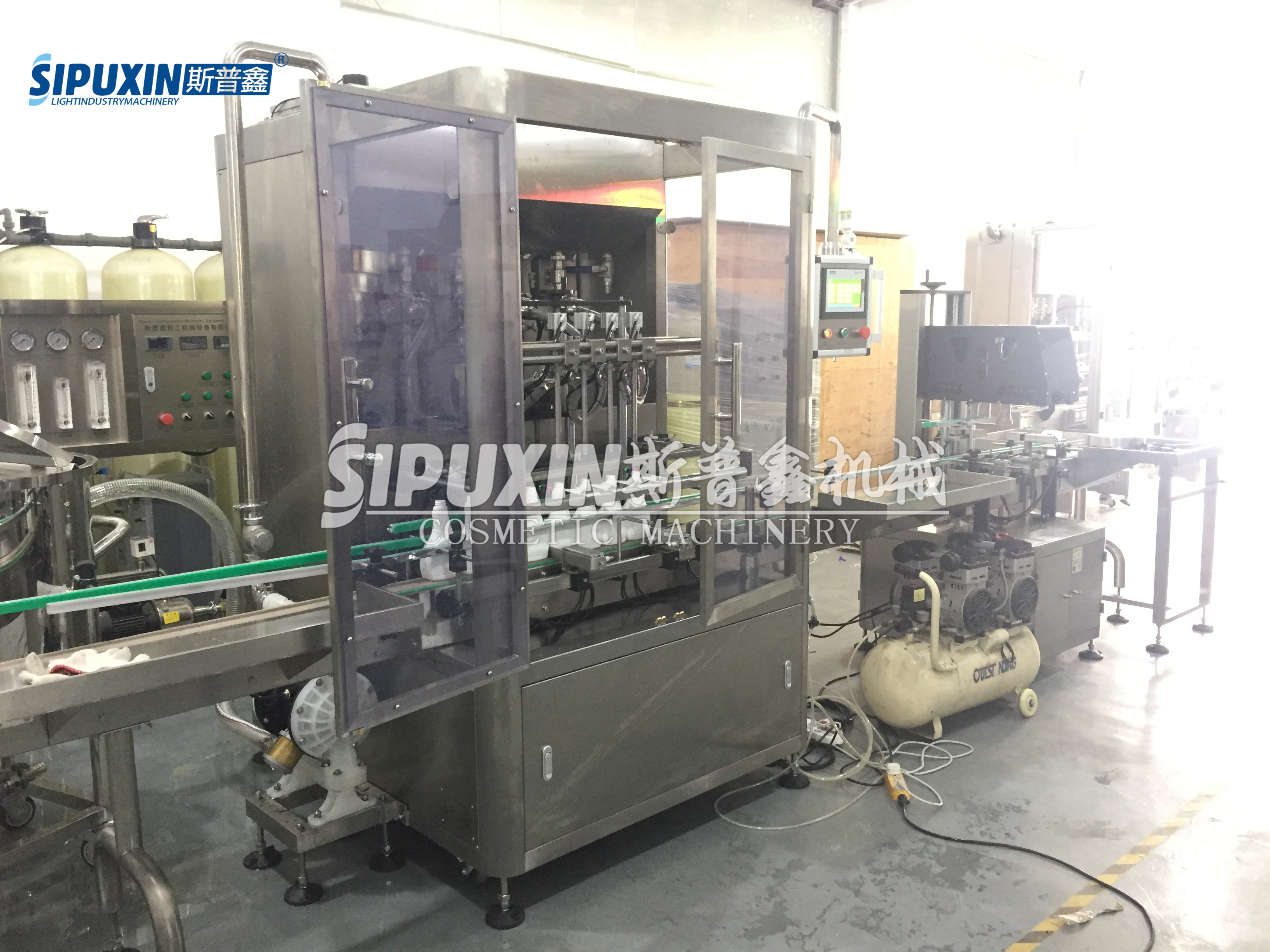 4 Heads Filling Capping And Round Bottle Labeling Machine