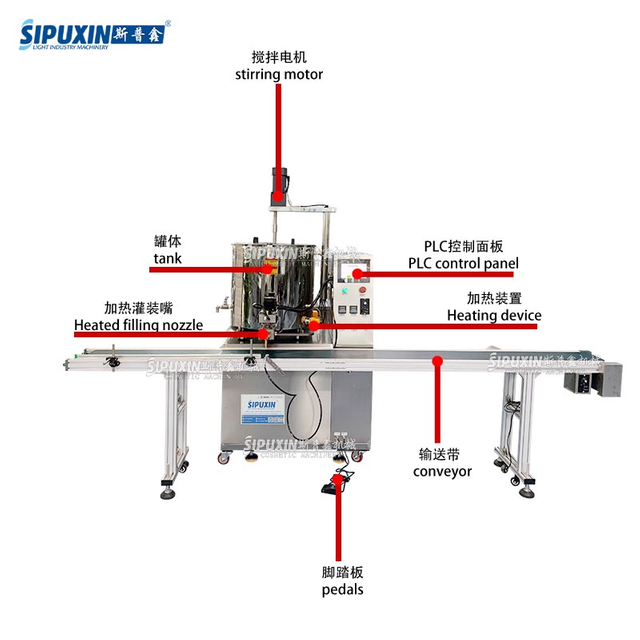 Automatic hot filling machine heating filling equipment for lip blam wax foundation vaseline 