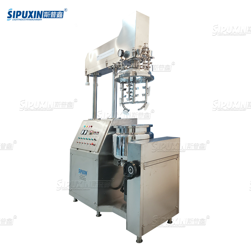 SPX Cosmetic Mixer Horizontal Bar Hydraulic Vacuum Homogenizer Emulsifier Lotion Mixer Machine