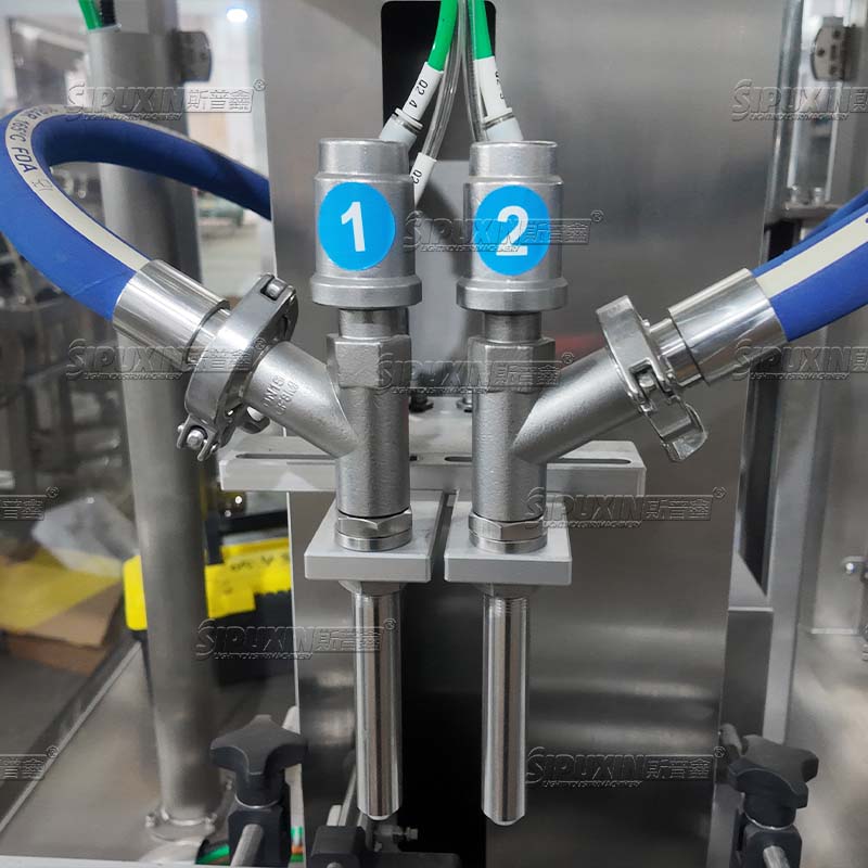 Automatic Bottling Line | 6 Nozzle Air Rinser & Double Head Gear Pump Filler for Glass & Plastic Bottles